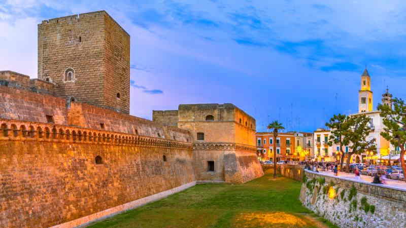 Bari Swabian Castle at sunset